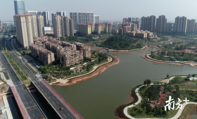 已经开放的博爱湖南湖区。狮山镇供图 已经开放的博爱湖南湖区。狮山镇供图